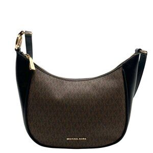 Michael Kors Brown & Black Monogram Cheryl Medium Crossbody